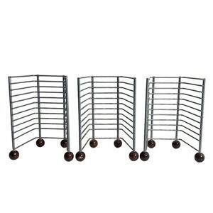 3 Vtg‎ Silver Metal 36 CD Storage Stand Holder Retro Video Games Atlantic ps1 pc